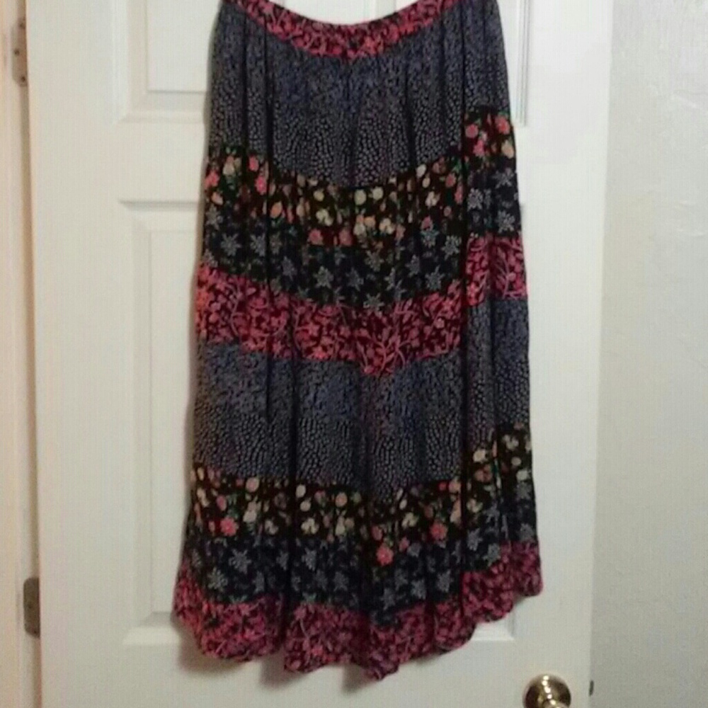 Requirements Black Floral Print Skirt